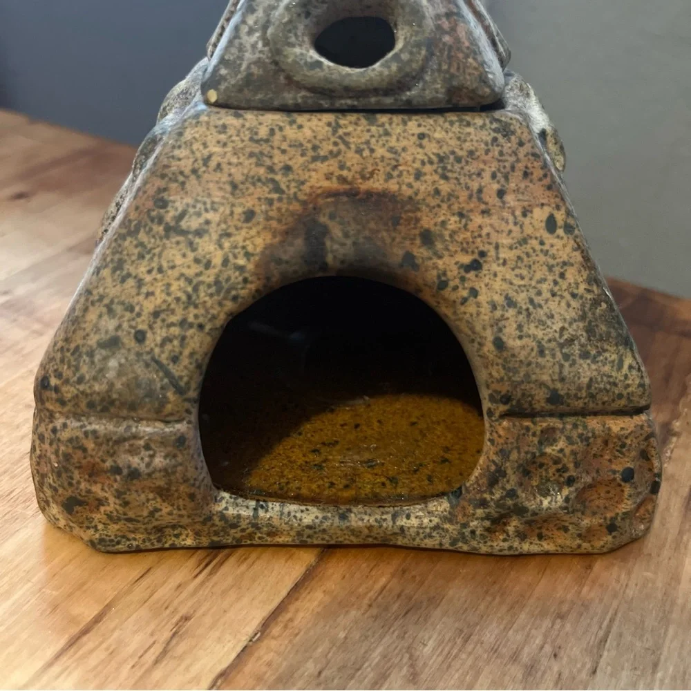 Rustic Stone Pyramid Incense Oil Burner & Candle Holder - Picture 6 of 6